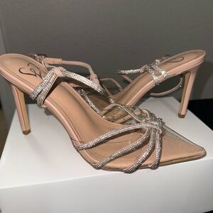 Nude Heels with Sparkling Straps